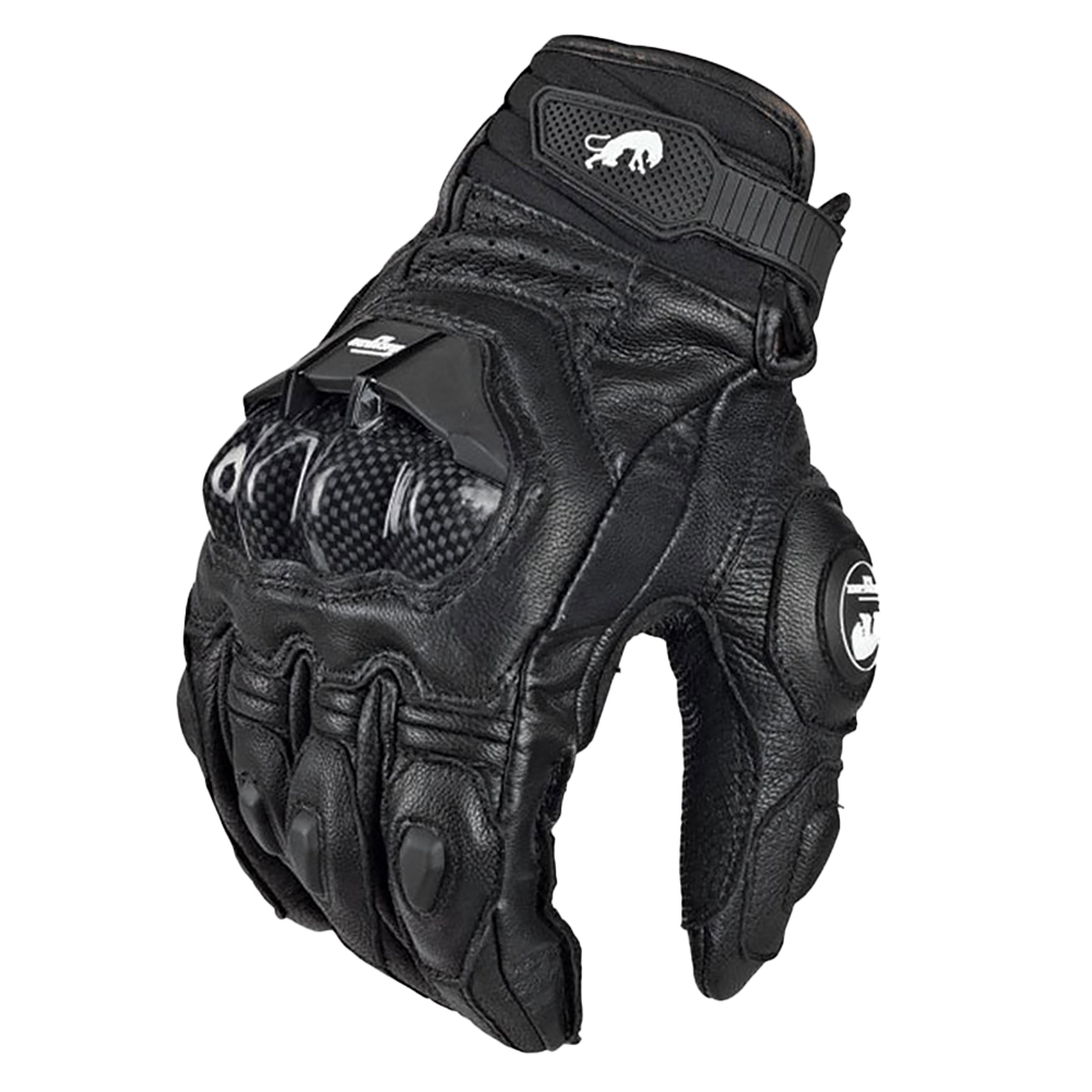 Motorcycle Gear Gloves - AFS 6 Motorcycle Leather Gloves Carbon